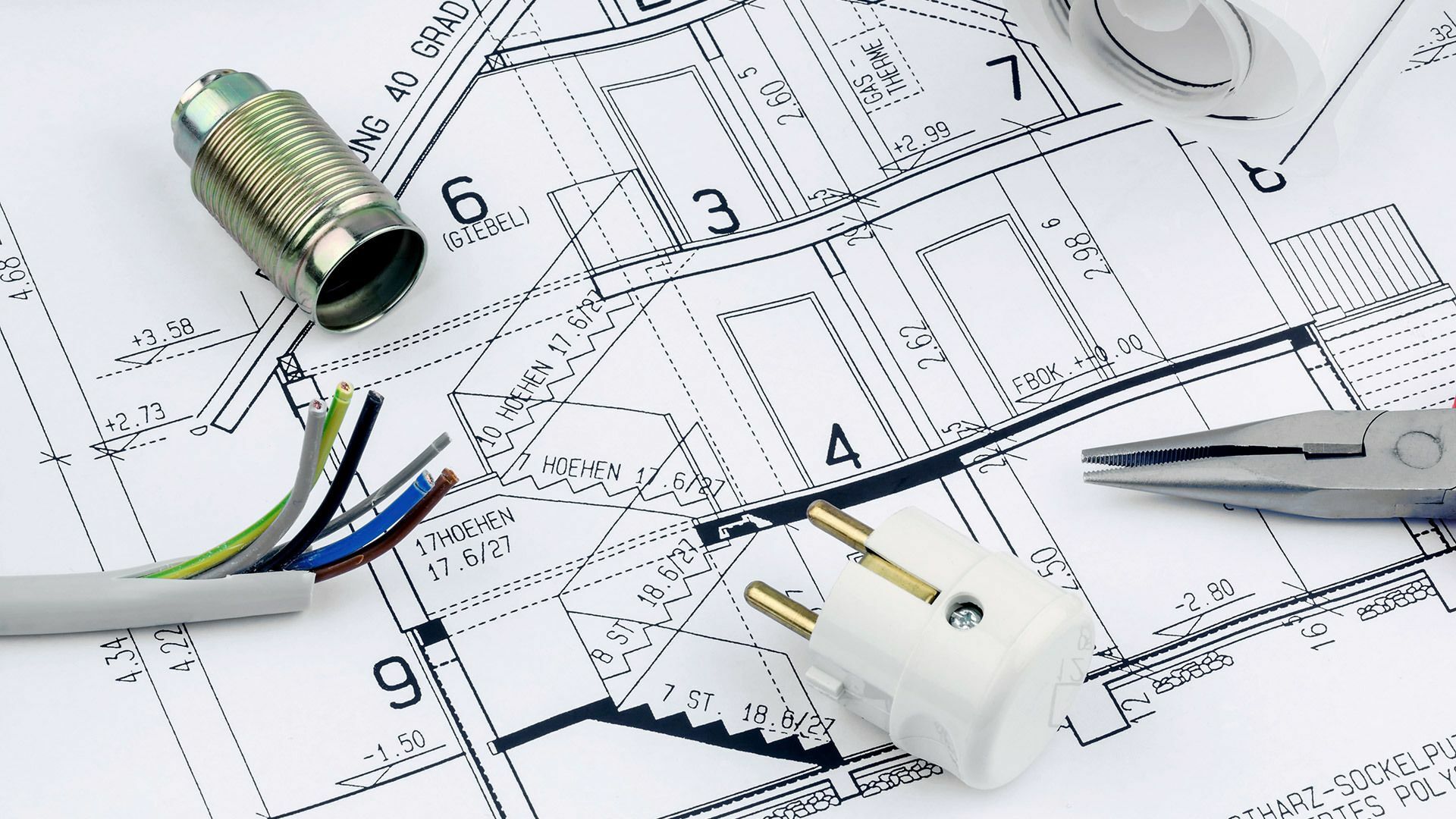 Elektrik-Bauplan f&uuml;r ein Haus